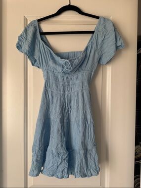 Hollister Baby Blue Square-Neck Mini Dress